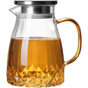 1000Ml Glas Pitcher Grote Capaciteit Thee Pitcher Met Deksel Huishoudelijke Glas Water Kruik Thee Pot Voor Koude Thee sap