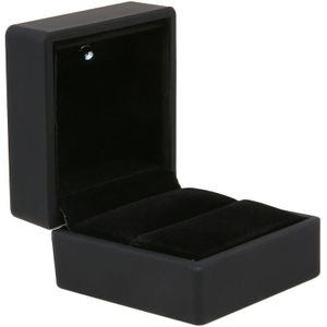 Zwart/Blauwe LED Verlichte Earring Ring Box Wedding Ring Sieraden Display Verpakking Organizer Opslag Voor Engagement
