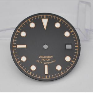 Horloge Onderdelen, 30.4mm Zwart Steriele Wijzerplaat Rose Goud/wit Marks voor Unitas ETA 2824 2836 Automatische Beweging