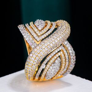 Godki Grote Mode Luxe Leaf Statement Ringen Voor Vrouwen Bridal Engagement Bruiloft Sieraden Baguette Zirkoon Cz Ringen