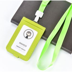 Nahoo PU Lederen ID Badge Case Clear En Kleur Grens Lanyard Gaten Bank Credit Card Houders ID Badge Houders Accessoires