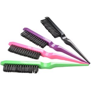 1 Pcs 4 Kleuren Professionele Borstels Kam Plagen Terug Kammen Hair Brush Slim Line Styling Tools