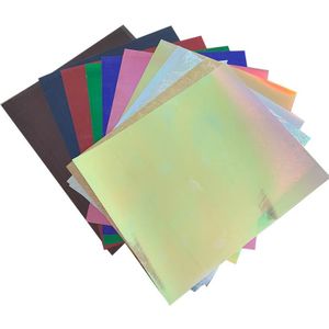 11 lakens 25 cm x 30 cm kleurrijke Warmteoverdracht Vinyl Zilveren Regenboog kleurrijke Ijzer op Film HTV t-shirt