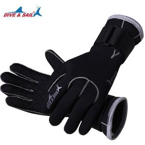 Dive &amp; Sail Anti-kras 3 Mm Neopreen Scuba Dive Handschoenen Met Polsband Winter Keep Warm Zwemmen Spearfishing Snorkelen apparatuur