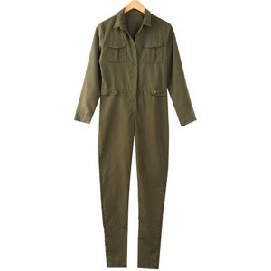 Womens Army Green Lange Mouwen Jumpsuit Rompertjes Dames Avond Nightout Party Speelpakje Jumpsuit Outfit Clubwear