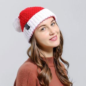 Christmas Party Xmas Kostuum Accessoires Kerstman Hoed Womens Beanie Winter Muts Sjaal Set Slouchy Warm Sneeuw Knit Skull Cap