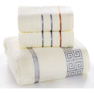 Plaid 100% Katoenen Gezicht Hand Badhanddoek Set voor Volwassen Badkamer 650g 3 stks/set Handdoek Sets