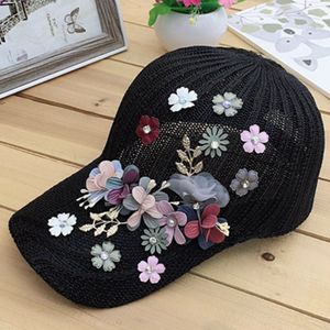 Elegante Vrouwen Baseball Cap Diamond Bloem Meisjes Snapback Hoeden Vrouw Vrouwelijke Cap Mesh Zomer Zonnehoed