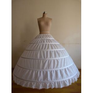 Wit/Zwart 6 Hoops Petticoat Crinoline Slip Onderrok Voor Trouwjurk Bruidsjurk In Voorraad