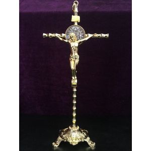 Beauty Boutique Heldere Gouden Jesus Exorcist Cross Bamboe Festival Gold Charm Katholieke Christendom, Kerk Souvenirs, Familie Pl