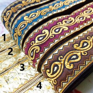 3.3 cm 33mm 1-3/8 'Blauw Wijn Koffie Zigzag Paisley Classic Beddengoed Lint Kostuum Laciness Nationale jacquard Singels Kant