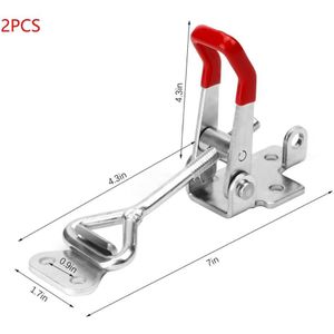 2 Stuks Metalen Rubber Verstelbare Klink Catch Toggle Clamp Meubilair Hardware Kabinet Dozen Deurkruk Lock Hasp Voor Schuifdeur