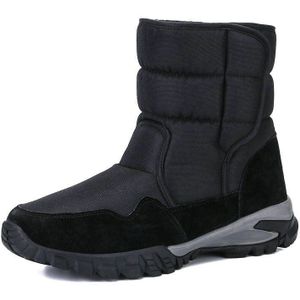 Mannen Laarzen Sneeuw Winter Schoen Big Size 48 Zwart Kleur Dikke Warme Bont Binnenzool Md Sterke Zool