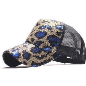 Luipaard Print Zomer Mesh Baseball Cap Mesh Hoeden Voor Vrouwen Pailletten Leopard Casual Hip Hop Terugschieten Gorras Hombre Hoeden