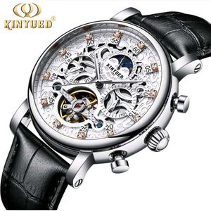 Kinyued Automatische Horloge Mannen Diamond Dial Waterdichte Skeleton Tourbillon Mechanische Heren Horloges Top Brand Luxe Horloges