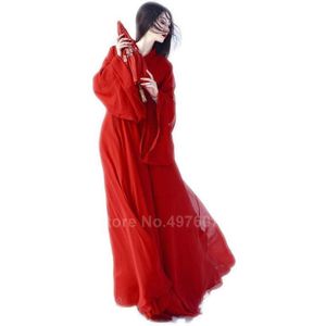 Oosterse Traditionele Chinese Hanfu Jurk Voor Vrouwen Solid Red Plus Size Chiffon Folk Dance Kostuums Vrouwelijke Vintage Tang Pak