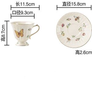 Keramische Koffie Pot Cup Libel Bee Vlinder Afternoon Tea Set Kop En Schotel Engels Thee Set Theepot