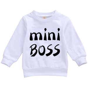 Pasgeboren Baby Jongen Meisje Sweatshirt Herfst Lente Zwart Wit Brief Print Lange Mouwen Tops Sweatshirt 0-24M