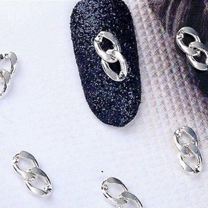 Niziquan 20Pcs Nail Art Metalen Ketting Goud Zilver Zwart Retro Punk Stijl 3Ddiy Glamour Nail Art Decoratie Accessoires
