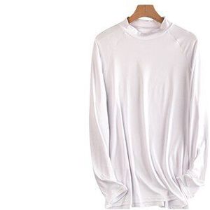 Mannen Dieptepunt T-shirt Lange Mouw Half Coltrui Ondergoed Dunne Effen Kleur Tank Tops Losse Uitloper Undershir Lente Herfst