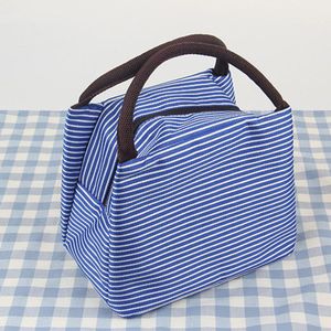 Outdoor Streep Picknick Tas Lunch Geïsoleerde Koelbox Tote Canvas Thermische Voedsel Strandtas Rits Voor Camping Wandelen Vrouwen Kids mannen