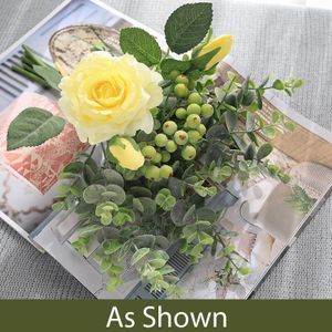 1Pcs Hybrid Rose Boeket Zijden Bloemen Voor Teddy Verse Woondecoratie Beauty Blijvend Kantoor Bruiloft Decoratie
