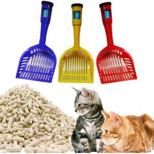 Effen Kleur Raster Mesh Kattenbakvulling Scoop Non Stick Schop Sterke Plastic Grote Scooper Jumbo Pellet Zeefje Voor Katten Nestje