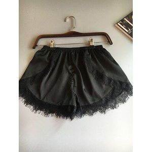 2pcs Sexy Slaap Bodems voor Vrouwen Meisjes Lente Zomer Vrouw Broek Elastische Taille Kant Shorts Nachtkleding Ondergoed Wit Zwart