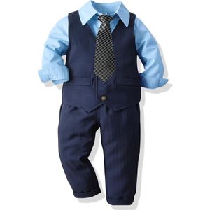 Peuter Jongens Kleding Jongens Lente & Herfst Baby Boy Gentleman Pak Overhemd Vest Broek Past Party Kostuum Formele Kid kleding Set