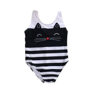 Schattige Kinderen Baby Meisje Badmode Een Stuk Badpakken Leuke Kat Tankini Bikini Badmode Badpak Badpak Bader Baby beachwear