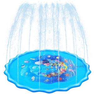 63 Inch Opblaasbare Splash Pad, Sprinkler Spelen Mat, Outdoor Achtertuin Sprinklers, Sprinkler Voor Kinderen Met Waden Zwembad