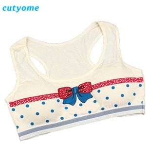 5 Stks/partij Kids Kleine Beha Cutyome Developmental Studenten Push Up Training Bras Katoen Gevoerde Mooie Bowtie Tienermeisjes Ondergoed