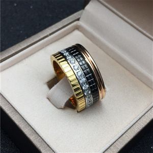 Wit Zwart Keramische Roterende Vintage Ring Mannen Vrouwen Titanium Rvs Wide Band Paar Wedding Engagement Ring