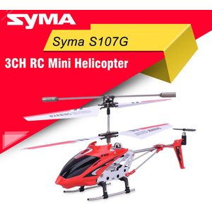 Originele Syma S107G 3CH mini RC Helicopter Legering Romp Drone met Gyroscoop Lichten Rood