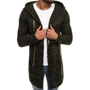 Hooded Solid Mannen Gebreide Bovenkleding Mode Diagonaal Pull Kap Lange Mouw Bovenkleding Straat Trendsetters Lange Mouwen