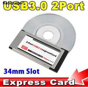 Kebidumei Pci Express Card Expresscard Usb 3.0 2 Port Adapter 34 Mm Express Card Converter