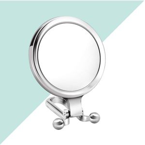 1Pc Folding Ronde Spiegel Draagbare Make-Up Spiegel Delicate Puistjes Zorg Spiegel Voor Thuis Reis Salon Gebruik Zilver 5 Keer