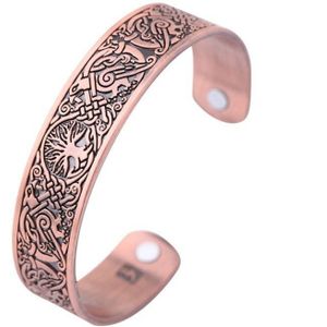 Viking Boom Van Leven Totem Manchet Magnetische Bangle Armband Mannen Retro Mechanische Vogel Classic Party Sieraden