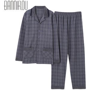 Bannirou 2 Stuks Winter Pijama Hombre Set Nachtkleding Voor Man 100% Katoen Pyjama Past Mannen Thuis Kleding l-XXXL