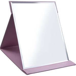 Roze Zwart Reizen Spiegel Opvouwbare Pocket Draagbare Roestvrij Staal Rechthoekige Spiegel Make Vouwen Compact Desktop Tafel Spiegel