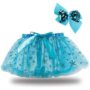 2022 2-11Y Kinderen Baby Meisjes Prinses Tutu Rok Kids Meisjes Party Dance Ballet Kostuum Splice Rainbow Tulle Rok + haarspeld