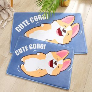 Cartoon Deurmat Anti-Slip Floor Mat Glimlach Shiba Inu Akita Hond Corgi Deur Matten Tapijt Deurmatten Vloermat Slaapkamer Tapijt tatami Tapete