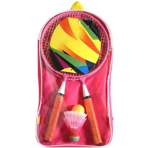 Indoor Outdoor Anti Slip Handle Sport Game Portable Kindergarten Backpack With Rackets Exercise Kids Badminton Set Balls