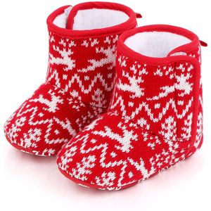 Baby Unisex Kerst High-Top Warme Katoen Laarzen Mooie Sneeuwvlok Santa Winter Warm Slippers Anti-Slip Pasgeboren booties