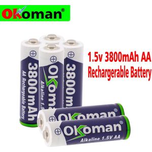 100% 1.5V Oplaadbare AA Batterij 3800mah Alkaline Batterijen Voor Klok Speelgoed Zaklamp Afstandsbediening Camera batterij