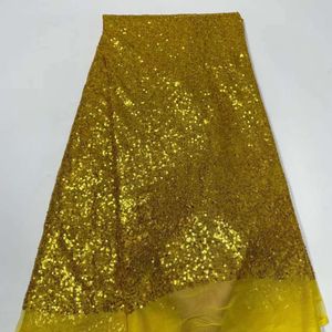 Groene Afrikaanse Handgemaakte Kralen Veters Stoffen Luxe Nigeriaanse Pailletten Mesh Kant Stof Voor Feestjurk