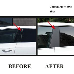 4 Stuks Carbon Fiber Stijl Auto Deur Raam B Pijler Post Cover Trim Stickers Fit Voor Vw Arteon