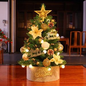 60Cm Mini Kerstboom Met Verlichting Bel Kegels Nieuwjaar Decor Kerst Home Decoratie Festival Party Desktop Decoratie