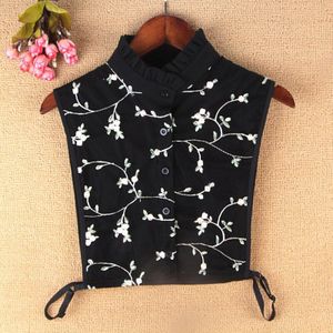 Linbaiway Stand Nep Kraag Voor Vrouwen Bloemen Gedrukt Afneembare Revers Choker Ketting Overhemd Valse Kraag Blouse Shirt Decor