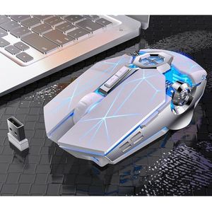 Bentoben Wireless Optical 2.4G Usb Gaming Muis 1600Dpi 7 Kleur Led Backlit Oplaadbare Stille Muizen Voor Pc Laptop